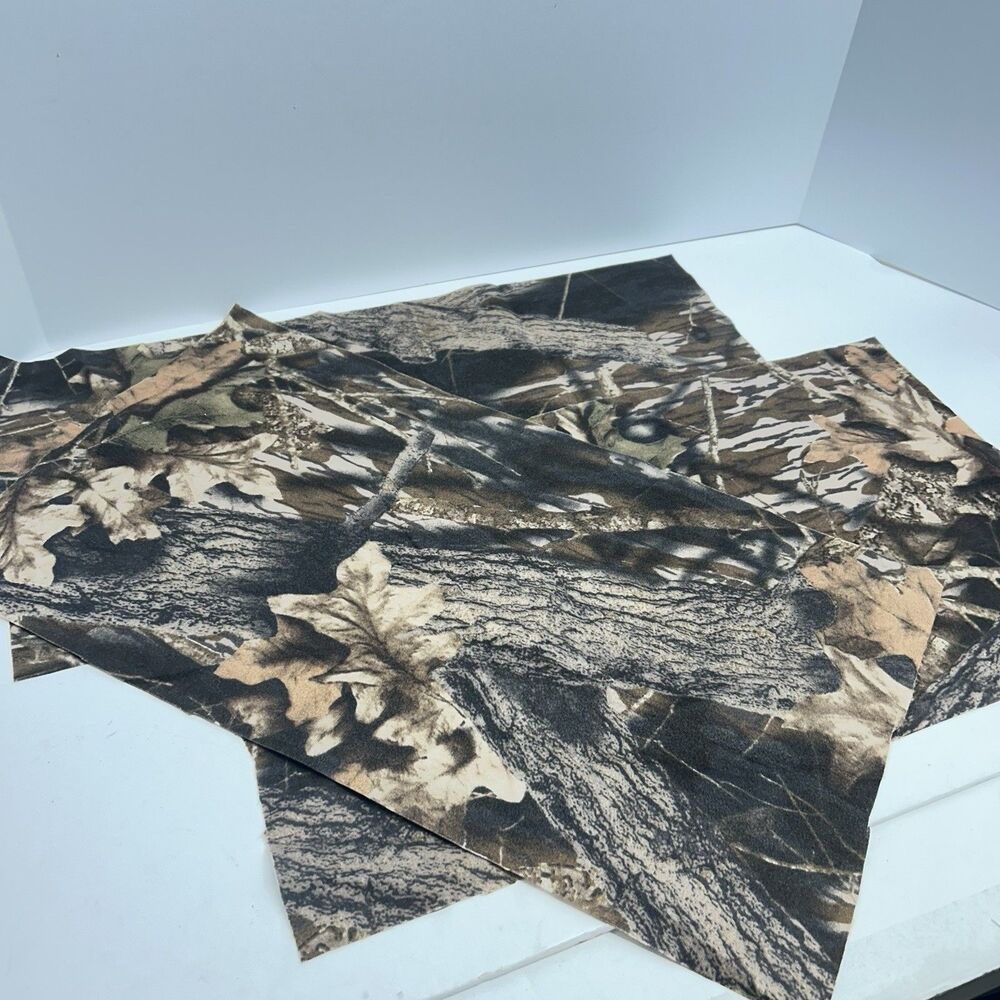 Vintage Mossy Oak Break-Up Camo Precut Fabric Panels Lot of 3 Panels Sewing